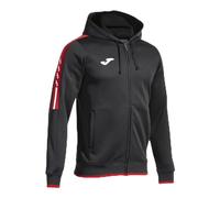 Joma - Sweat pour Homme - Olympiade - Capuche - Fermeture éclair, Noir/Rouge, S