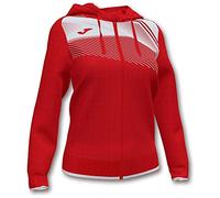 Joma Sweat Zippé à Capuche pour Femme, Taille S, Rouge/Blanc