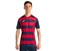Joma T-Shirt à Manches Courtes Europe V Bleu Marine Rouge T-Shirt Unisexe Adulte