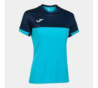 Joma T- Shirt à Manches Courtes Montréal, Turquoise Fluo Bleu Marine, XS Femme