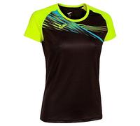 Joma T- Shirt à Manches Courtes pour Femme Elite X, Noir/Jaune Fluo