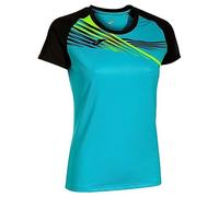 Joma T- Shirt à Manches Courtes pour Femme Elite X, Turquoise Fluo/Noir