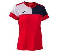 Joma T-Shirt Crew V pour Femme, Bleu Marine/Rouge/Blanc., M