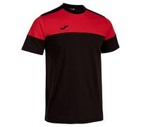 Joma T-Shirt Crew V pour Homme, Noir/Rouge, 12-13 Ans