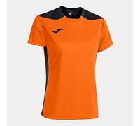 Joma T-Shirt Manches Courtes Championship VI, Femme, Orange/Noir, XXL