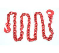 Joma-Tech | Chaîne forestière ronde | Épaisseur du maillon : 10 mm | Longueur : 4 m | Avec crochet boucle et parallèle | Chaîne arrière pour travaux forestiers et ramassage du bois | Rouge