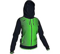 Joma Veste à Capuche pour Fille, Taille XS, Noir/Fluor Vert