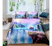 JOMAKE Housse de Couette 240 x 260 3D Paysage Fantastique, Parure de Lit Tomber 2 Personnes 3D Imprimée Microfibre Ensemble de Literie avec 2 Taies d'oreiller 65X65 cm