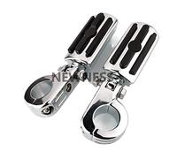 JOMALU Cale Pied Moto 32mm 38mm Moteur Garde Crash Bar Chevilles Repose-Pieds Chrome Repose-Pieds pédale pour Harley Davidson Softail Sportster Dyna personnalisé (Color : Clamps 38mm)