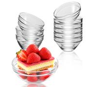 Jomdjmskes 10 Pcs Coupelle Dessert, Bol en Verre, Ø 7,5 cm Petits Bols, 75 ml Minuscule Préparation Sauce Rond, Mini Coupe Dessert, Bols Sauce Coupelle Trempette pour Sauces, Fruits, Epices