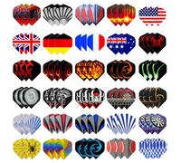 Jomdjmskes 90 Pcs Ailettes pour Fléchettes, Ailettes de Fléchettes Standard en Pet, Lot de Extra Épais Durables Accessoire, Darts Flights Styles Différentes pour Fléchettes à Pointe Souple/Acier