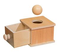 Jomewory Boîte À Monnaie en Bois, Boîte À Monnaie Montessori avec des Pièces Plus Épaisses, Object Permanence Box Kit Jeu pour Enfant, D'âge Préscolaire