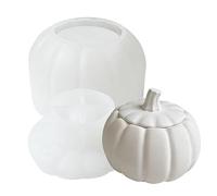 Jomewory Bougeoir Citrouille, Moule en Silicone pour Pot Citrouille avec Couvercle, Moules en Béton pour Boîte Rangement Bijoux