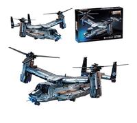 JOMIOD Kit de construction d'hélicoptère technique, 1480 blocs de serrage, modèle d'hélicoptère technique, le kit ultime d'hélicoptère de combat Osprey pour les fans de l'armée et du modélisme