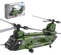 JOMIOD Kit de construction d'hélicoptère technique 1622+ blocs de serrage Technique CH-47 Chinook Moyen Transport Avion avec minifigurines, modèle d'avion technique Jouet de construction compatible