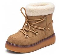 JOMIX Bottines Femme Hiver à Doublure Chaude et Douce avec Lacets Réglables Bottines Fourrées Femme à Semelle Épaisse Bout Rond et Tige Courte pour un Appui Stable au Quotidien