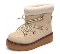 JOMIX Bottines Femme Hiver à Doublure Chaude et Douce avec Lacets Réglables Bottines Fourrées Femme à Semelle Épaisse Bout Rond et Tige Courte pour un Appui Stable au Quotidien