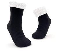 JOMIX Chaussons Chaussettes Homme Chaussette Antiderapante Homme Douces et Confortables Chaussettes d'hiver épaisses et Chaudes - Cadeaux pour Hommes 39-46 (Noir, 39_46)