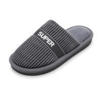 JOMIX Chaussons d'hiver pour homme en velours côtelé, doublés, semelle TPR 3 cm