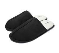 JOMIX Chaussons Homme Hiver Pantoufles avec Doublure Effet Peluche Mules Semelle en Caoutchouc Antidérapante et Silencieuse Effet Daim Chauds et Confortables pour la Maison Mu2432 Noir 41/42