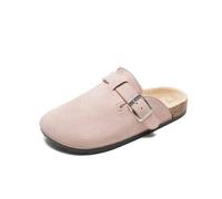 JOMIX Sabots Enfant Mule en Liège et Suède Chausson Bout Fermé 30-35 EU | Pantoufles Lit de Pied en Liège Ergonomique, Tige en Suède Doux, Boucle Réglable, Semelle Antidérapante