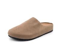 JOMIX Sabots Femme en Liège Léger Chaussons Confortables en Daim avec Semelle Antidérapante Pantoufles de Jardin Élégantes pour Intérieur et Extérieur