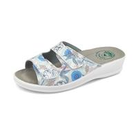 JOMIX Sandales Femme avec Scratch Sandales d'été Anatomiques pour Femme - Confortables - Fabriqué en Italie, A Céleste, 36 EU