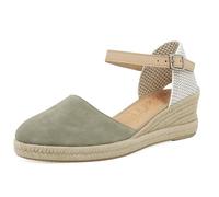 JOMIX Sandales Femmes Espadrilles Femme Compensées d'été Élégantes Réglable avec Boucle Fabriqué en Espagne (Vert, 39)