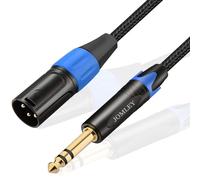 JOMLEY Câble XLR vers 6,35mm, 6,35mm TRS vers XLR mâle câble stéréo équilibré, 6,35mm TRS vers XLR Jack d'interconnexion câble tresse en nylon cordon d'interconnexion à 3 broches - 2M