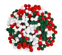 Jomnvo Lot de 300 pompons de Noël rouges, blancs et verts en feutre pour décoration de Noël (rouge, blanc, vert)