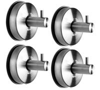 JOMOLA Lot de 4 crochets de douche - Porte-serviettes à ventouse - Acier inoxydable - Crochet mural - Argenté