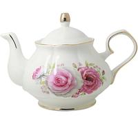 Jomop Théière en céramique faite à la main Motif fleurs Rose