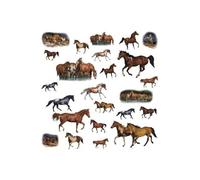 JOMOVAL ROOMMATES STICKER MURAL POUR ENFANT REPOSITIONNABLE CHEVAUX
