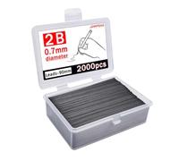 JOMPENS Lot de 2 000 mines de rechange pour crayon mécanique 0,5 mm/0,7 mm, 2B-90 mm
