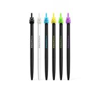 JOMPENS Lot de 6 Stylos Encre Gel Kawaii avec Queue de Chat Noir 0,5 mm pour Écrire, Fournitures Scolaires