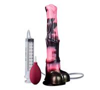 Jomyu Godemichet réaliste en silicone avec ventouse - Avec fonction de pulvérisation de - Fonction d'éjaculation - Plug anal en silicone - Pour hommes et femmes