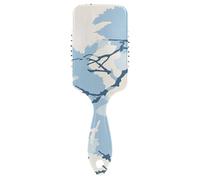 Jon Klassen Style Camouflage Bleu Ciel Antistatique Massage Cheveux Brossés pour Cheveux Bouclés Poignée Ergonomique cepillo para Cabello