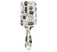 Jon Klassen Style Robots Brosse à cheveux violette pour masser la tête épaisse du cuir chevelu pour cheveux épais avec poignée ergonomique cepillo para peinar