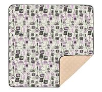Jon Klassen Style Robots Design Tapis de jeu doux et épais pour bébé au sol confortable et respirant pour bébés, nourrissons et tout-petits, 127 x 127 cm