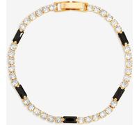 Jon Richard Jon Richard Black Plated Round Stone and Ruby Tennis Bracelet