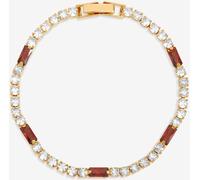 Jon Richard Jon Richard Bracelet de tennis plaqué en Beige Sable ronde et Rubies