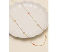 Jon Richard Jon Richard Coral Gold Tone Long Station Clover Necklace