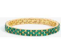Jon Richard Jon Richard Gold Plated and Emerald Chain Stretch Bracelet