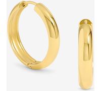 Jon Richard Jon Richard Gold Plated Stainless Steel Waterproof Medium Flat Surface Hoop Earrings