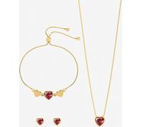 Jon Richard Jon Richard Gold Tone Crystal and Red Heart Trio Set Gift Box