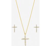 Jon Richard Jon Richard Gold Tone Cubic Zirconia Cross Set Gift Box