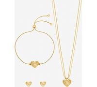 Jon Richard Jon Richard Gold Tone Diamond Cut Heart Set Gift Box