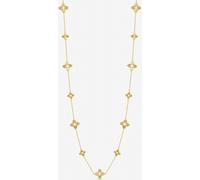 Jon Richard Jon Richard Gold Tone Textured Crystal Clover Long Necklace