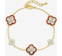 Jon Richard Jon Richard Red Pave Emerald Clover Bracelet