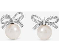 Jon Richard Jon Richard Silver Rhodium Plated Crystal Bow and Pearl Earrings